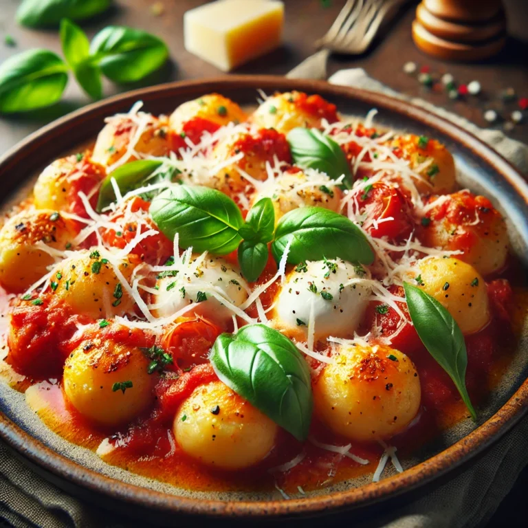 Gnocchi alla Sorrentina: Bramborové gnocchi zapečené s rajčaty a mozzarellou