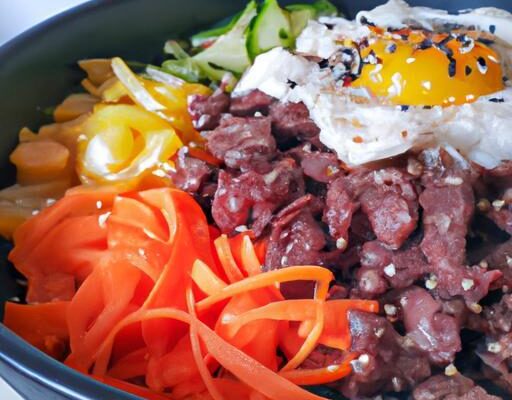 Bibimbap s hovězím a zeleninou