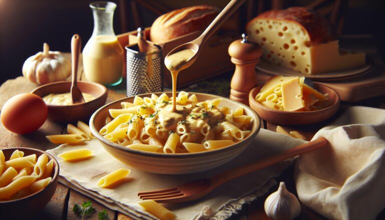 Domácí těstoviny se sýrovou omáčkou