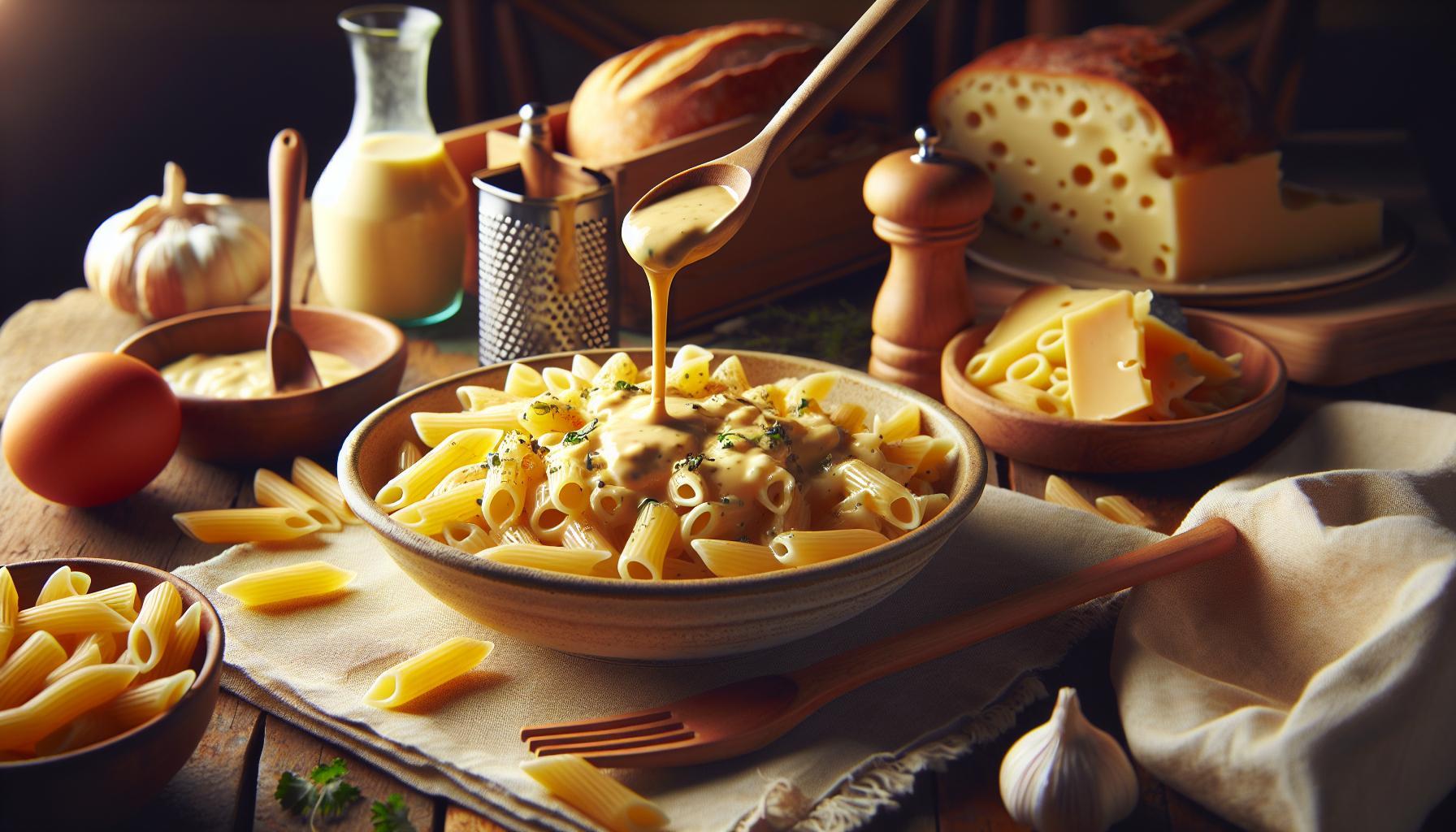 Domácí těstoviny se sýrovou omáčkou