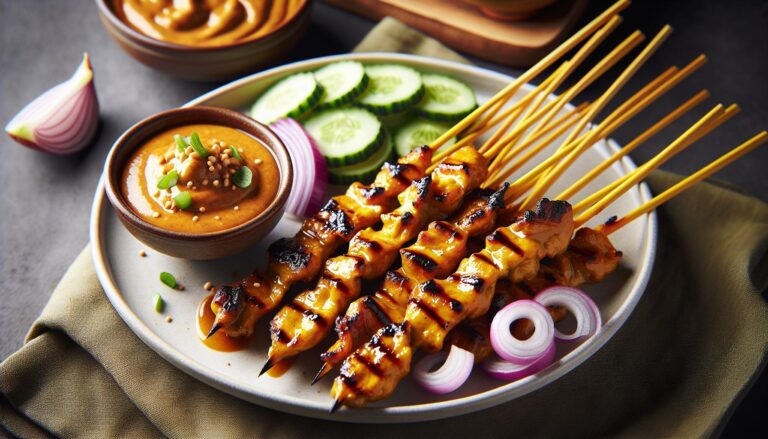 Kuřecí satay s arašídovou omáčkou