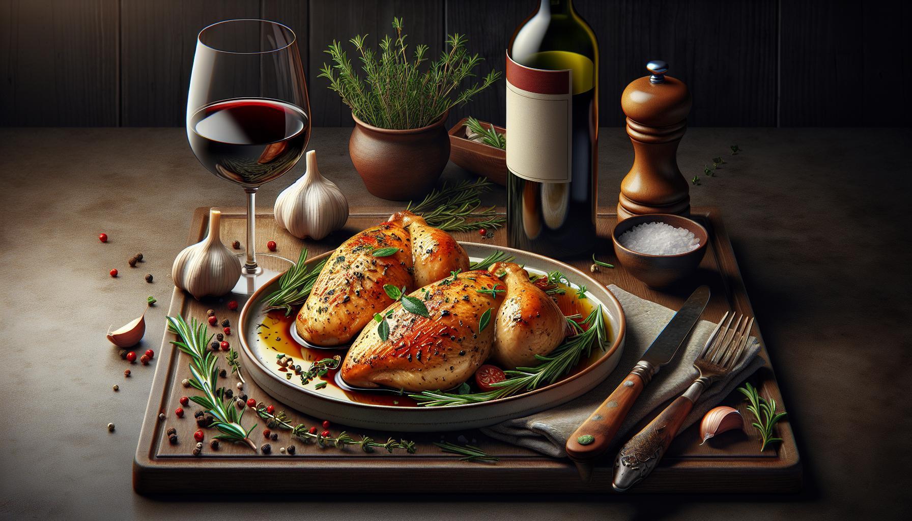 Kuře na víně s bylinkami