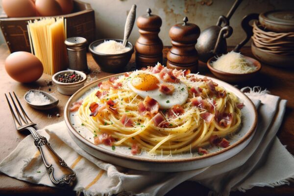 Tradiční italské špagety carbonara