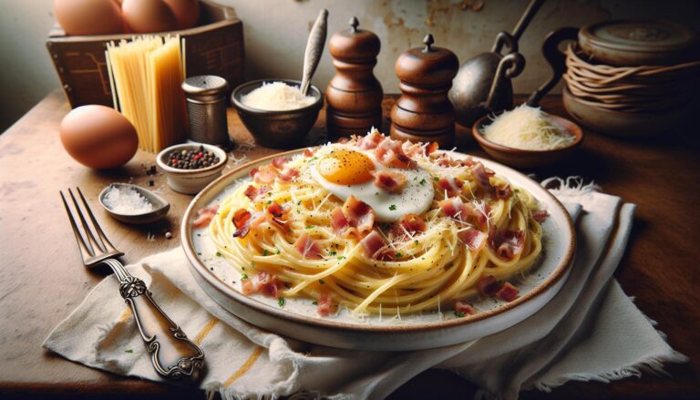 Tradiční italské špagety carbonara