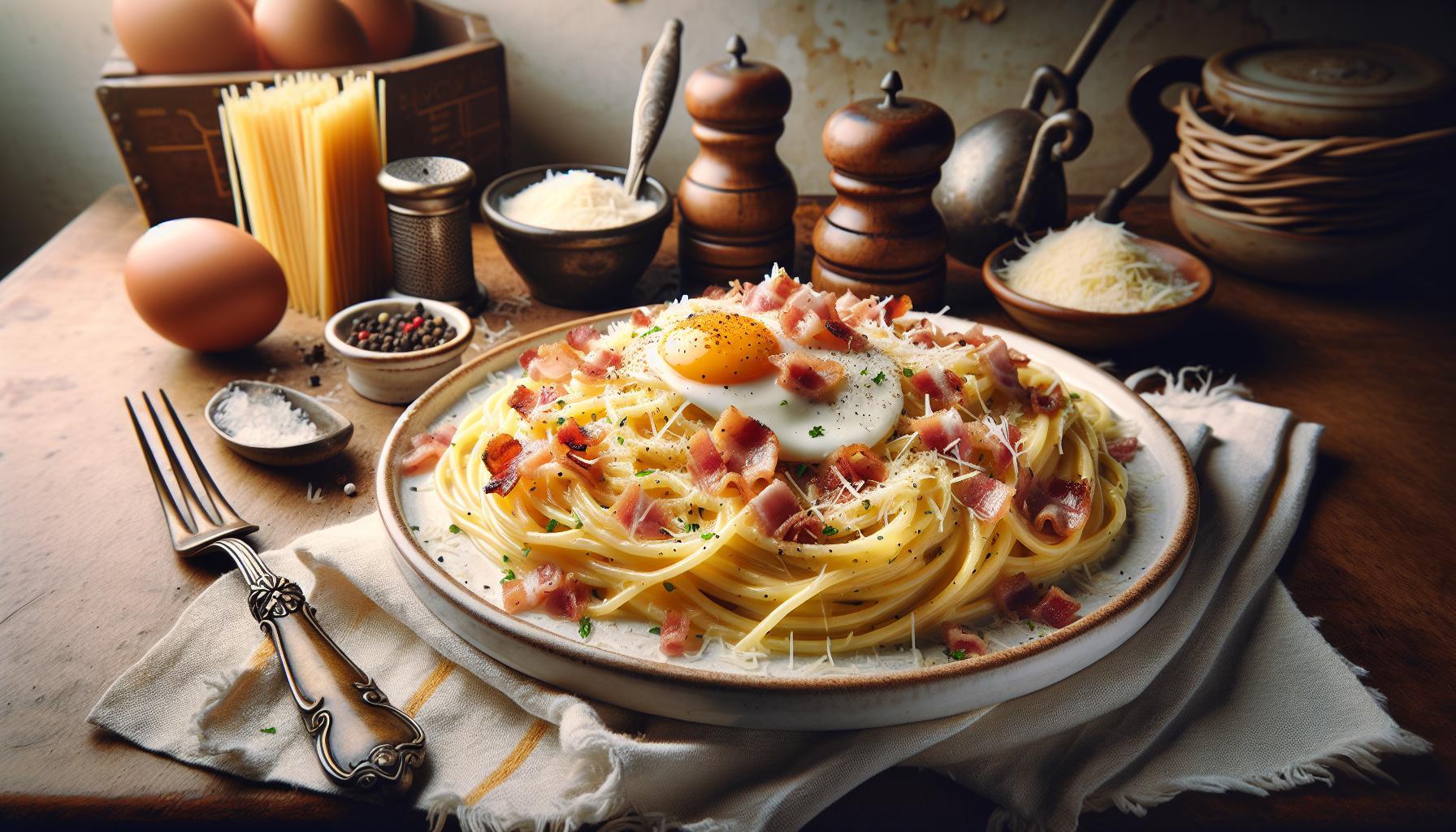 Tradiční italské špagety carbonara
