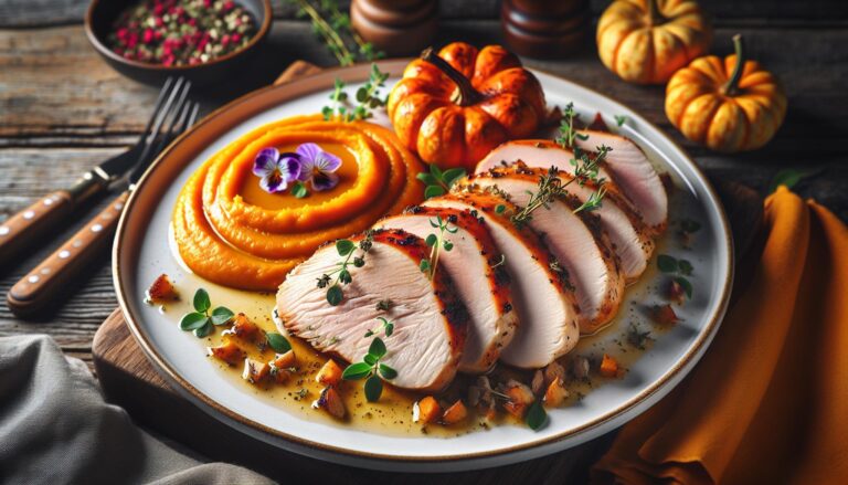 Krůtí prsa s dýňovým pyré