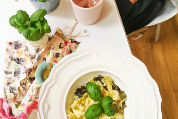 Domácí těstoviny s bazalkovým pestem