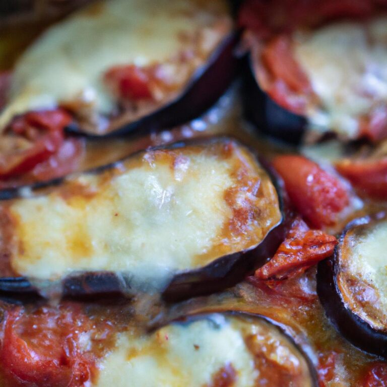 Pečený lilek s rajčaty a mozzarellou