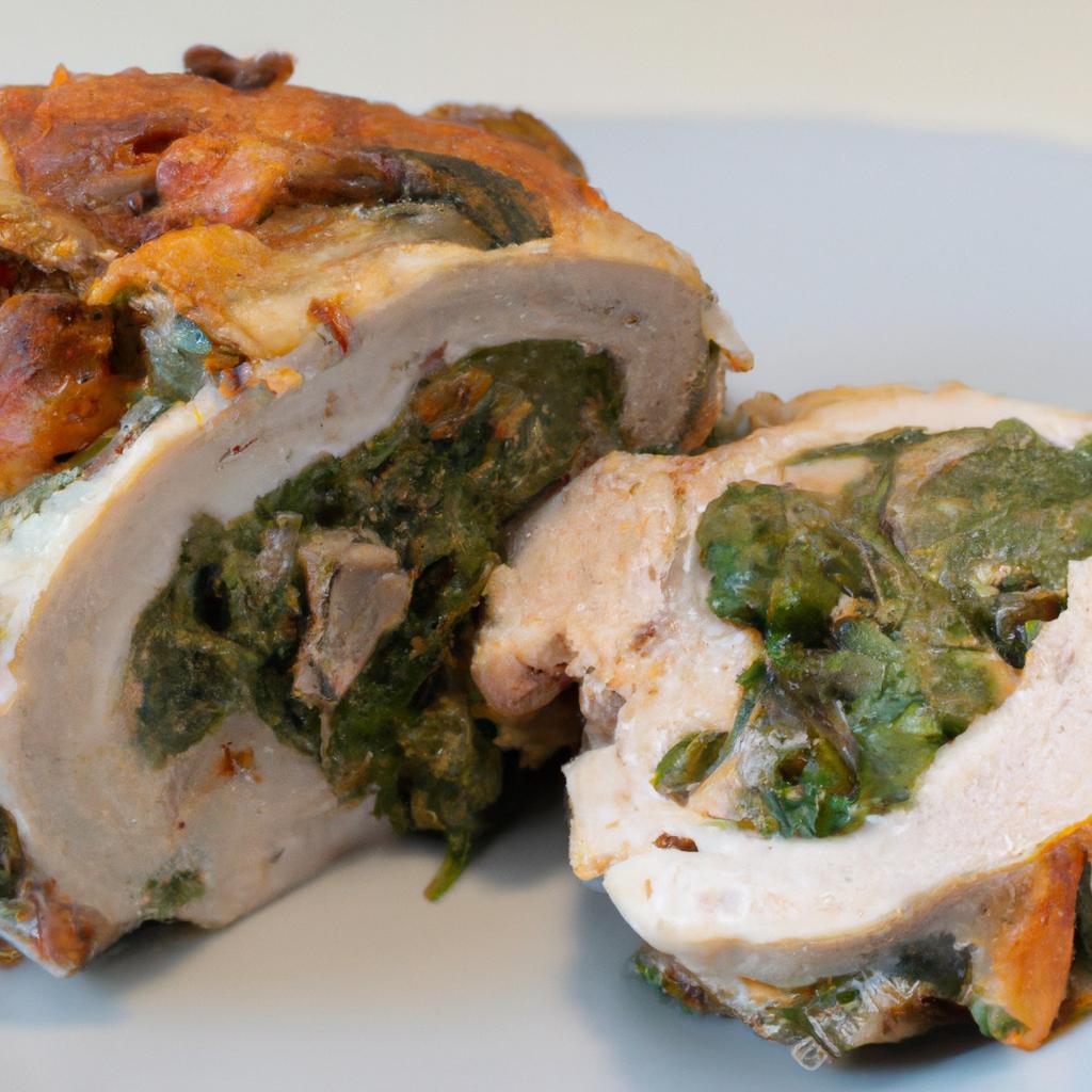 Krůtí roláda se špenátem