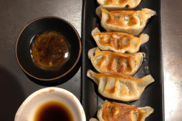 Smažené knedlíčky gyoza s omáčkou