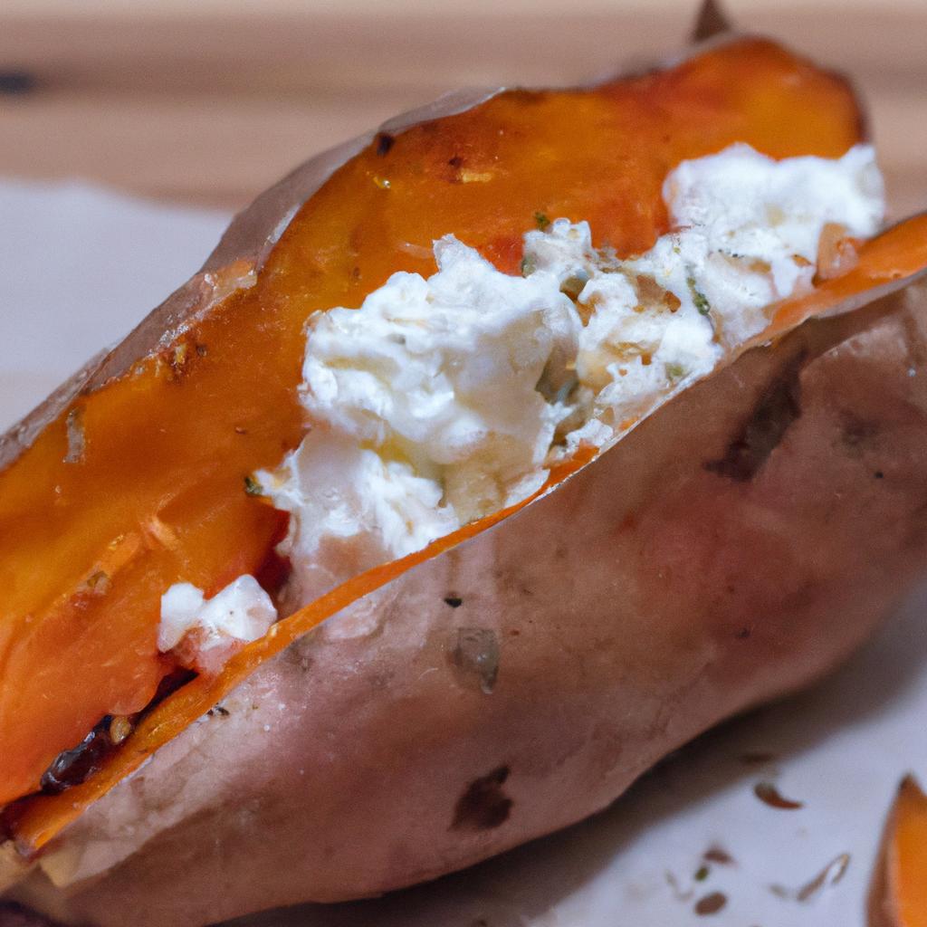 Pečené batáty se sýrem feta