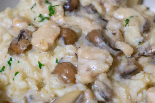 Krémové kuřecí rizoto s houbami