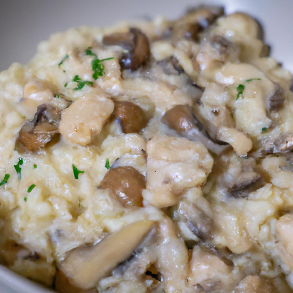 Krémové kuřecí rizoto s houbami