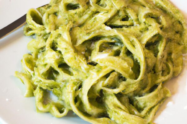 Domácí tagliatelle s pestem