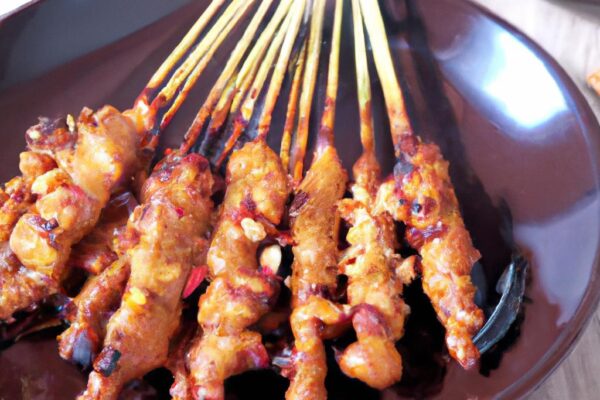 Indonéské kuřecí satay s arašídy