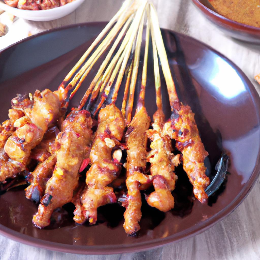 Indonéské kuřecí satay s arašídy