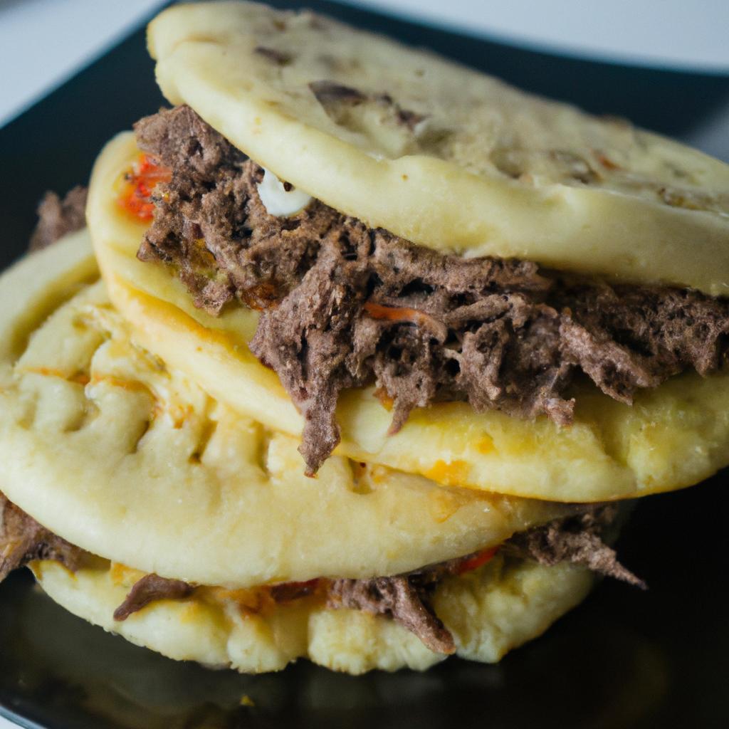 Arepas s hovězím masem