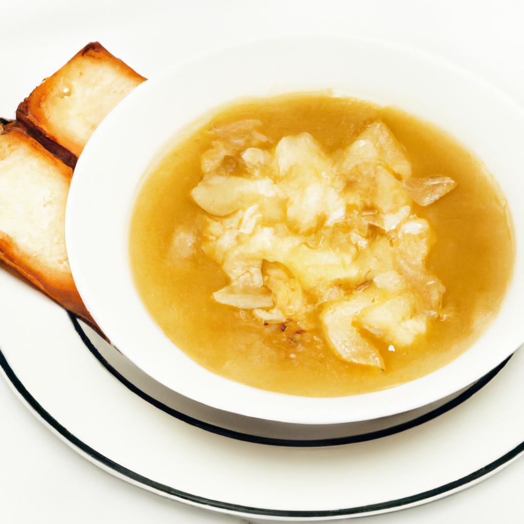 Polévka cibulačka s toastem