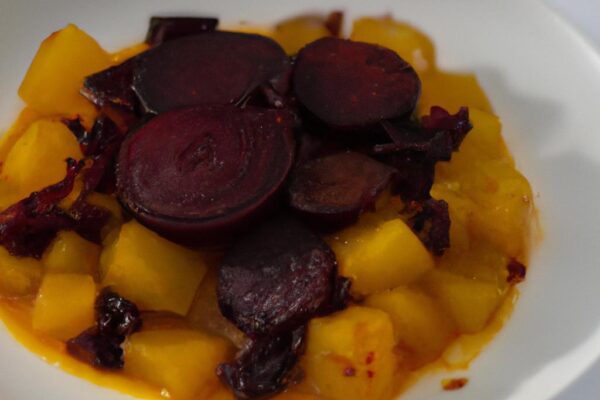 Kari z červené řepy a brambor