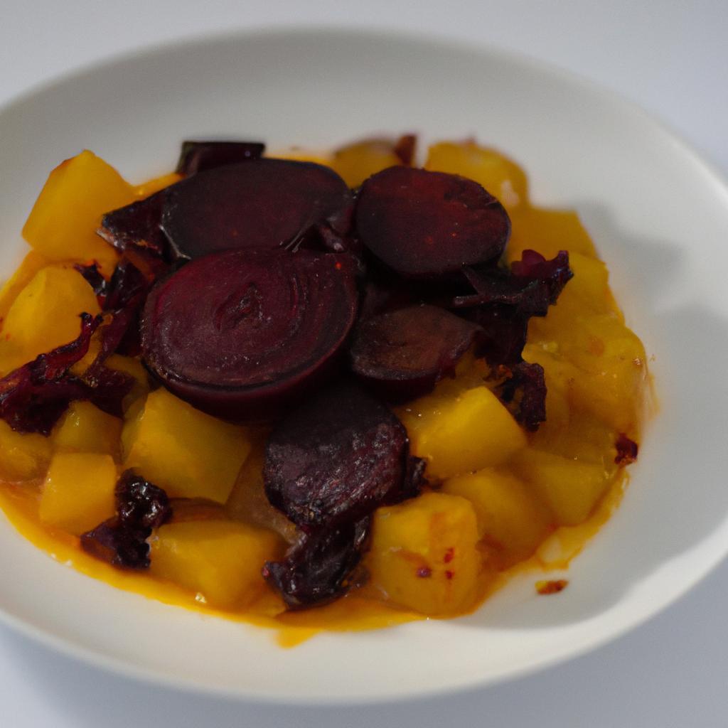 Kari z červené řepy a brambor