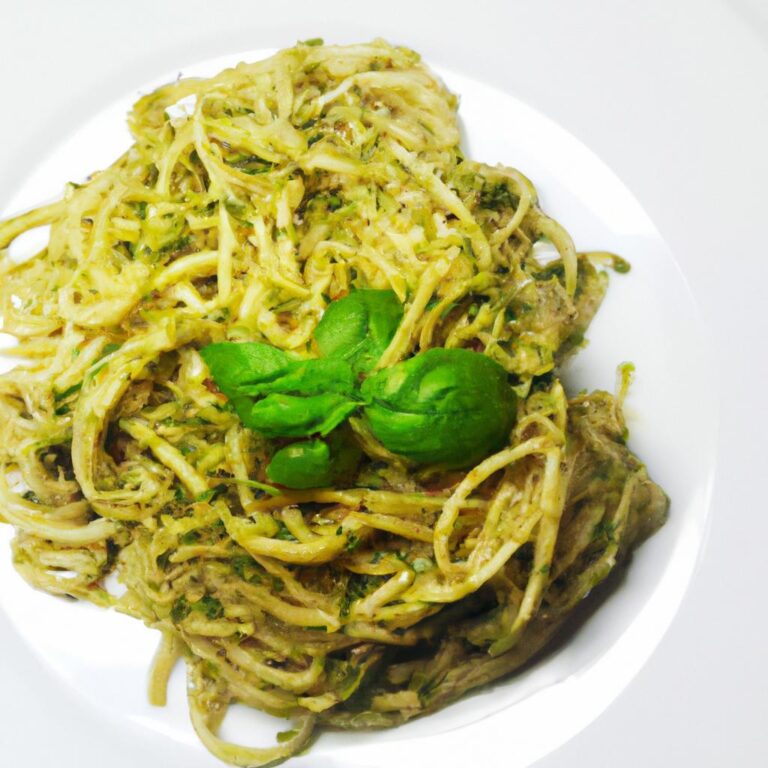 Domácí špagety s bazalkovým pestem
