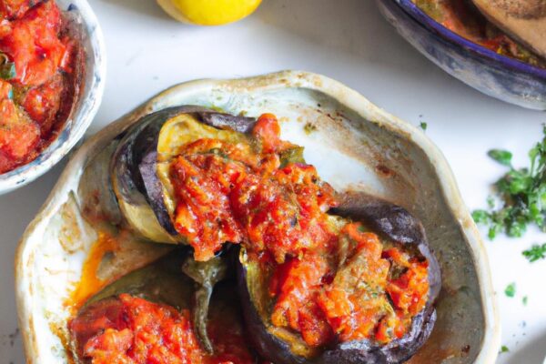 Íránský dušený lilek s rajčaty