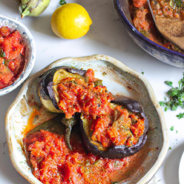 Íránský dušený lilek s rajčaty