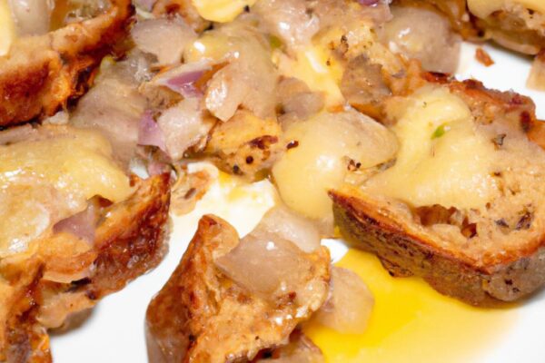 Cibulačka s krutony a sýrem