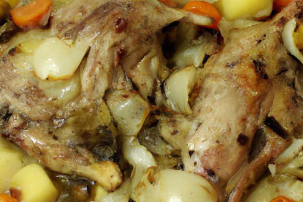 Pečený králík s kořenovou zeleninou