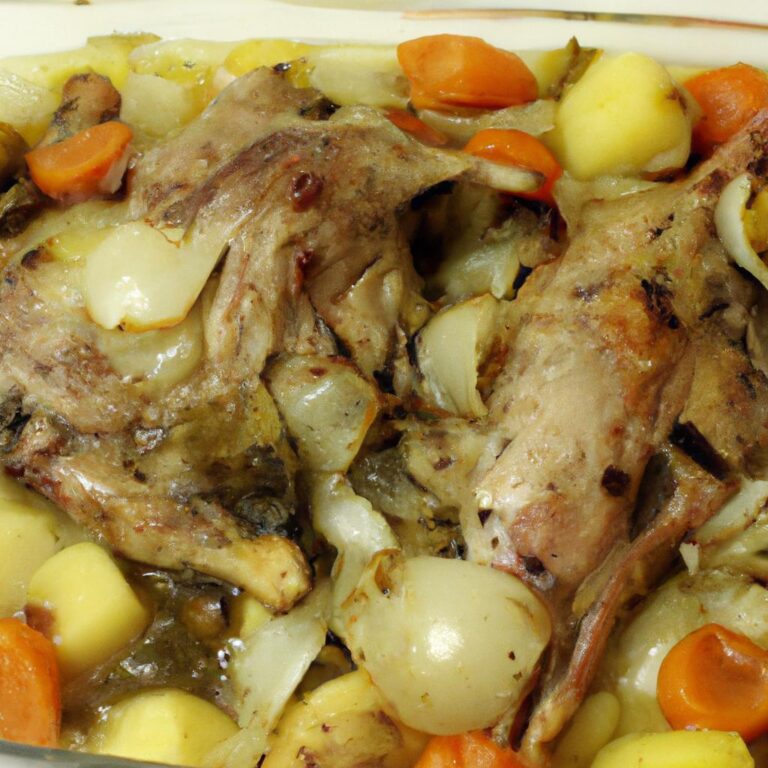 Pečený králík s kořenovou zeleninou