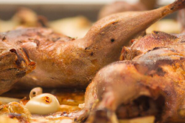 Králičí pečínka na česneku