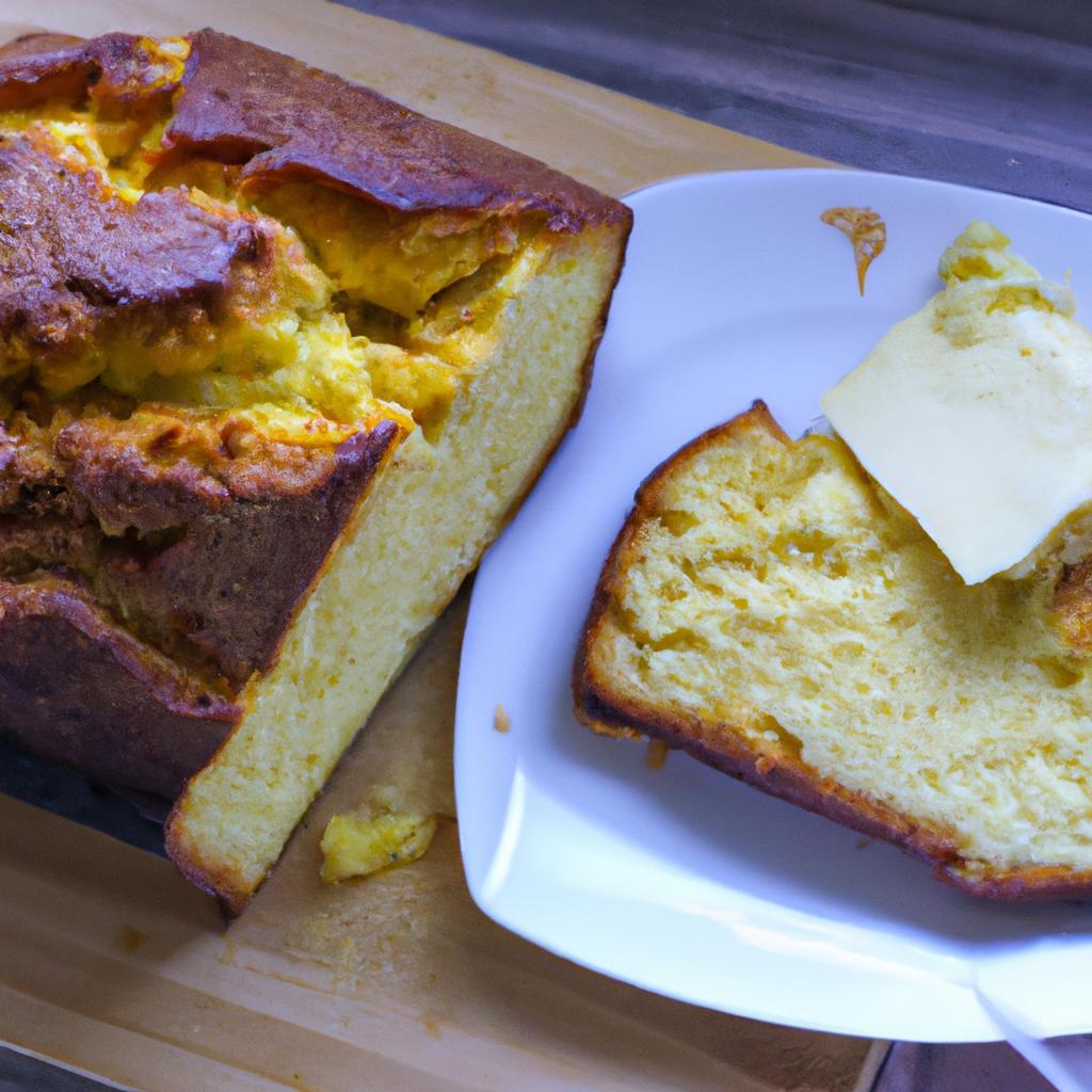 Kukuřičný chleba s máslem