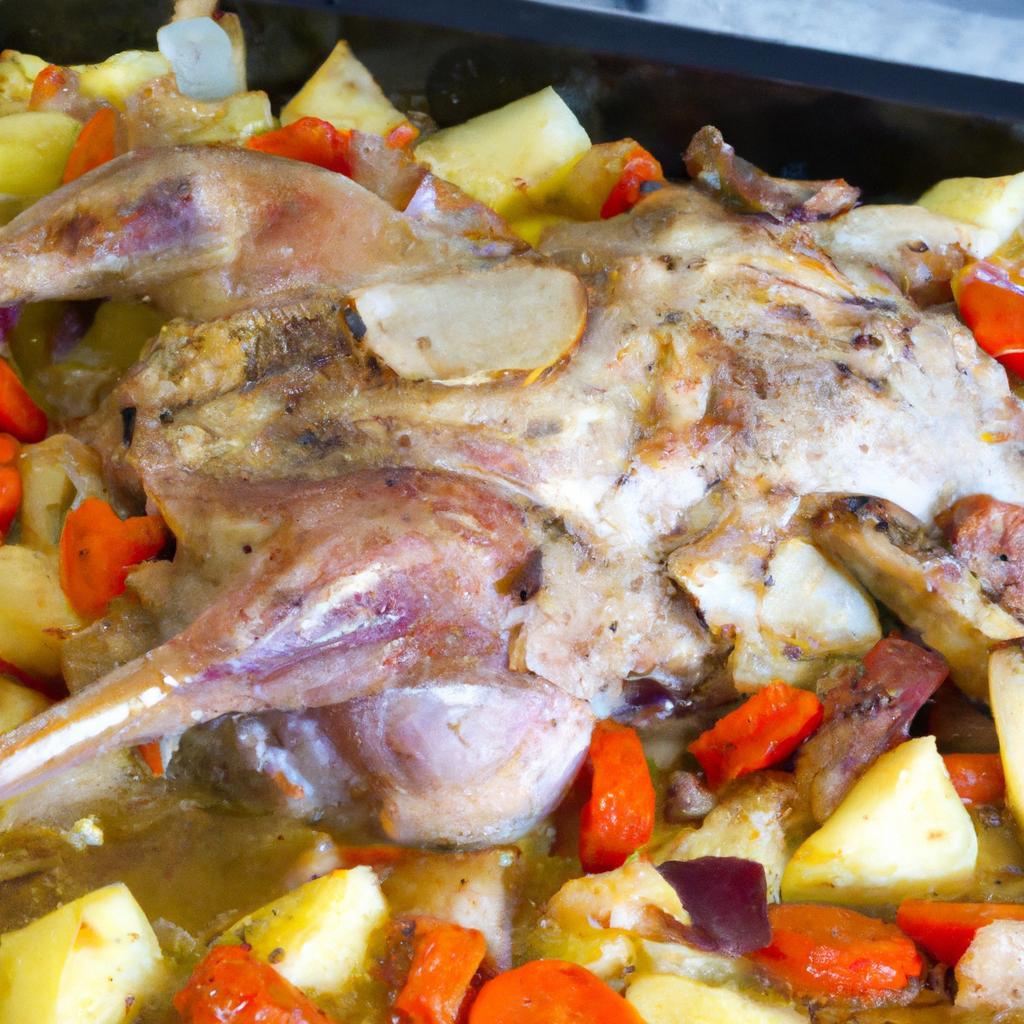 Pečený králičí hřbet se zeleninou