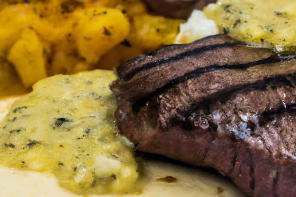 Grilované hovězí steak s arepou