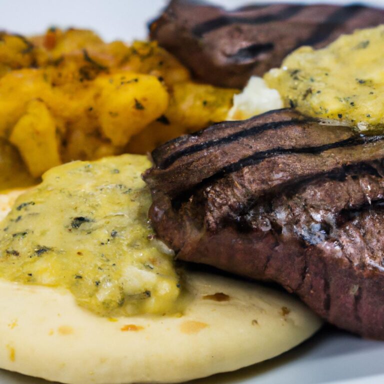 Grilované hovězí steak s arepou