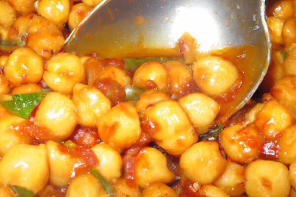 Kořeněný cizrnový kari pokrm