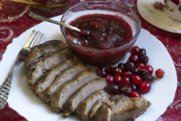 Kančí hřbet s brusinkovou omáčkou