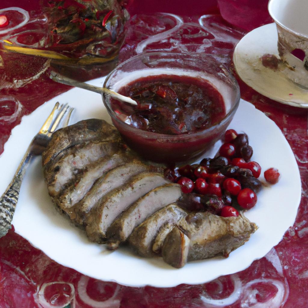 Kančí hřbet s brusinkovou omáčkou