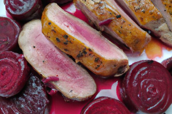 Kachní prsa s červenou řepou